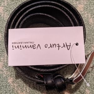 Arturo Vannini black Italian leather belt, XXL